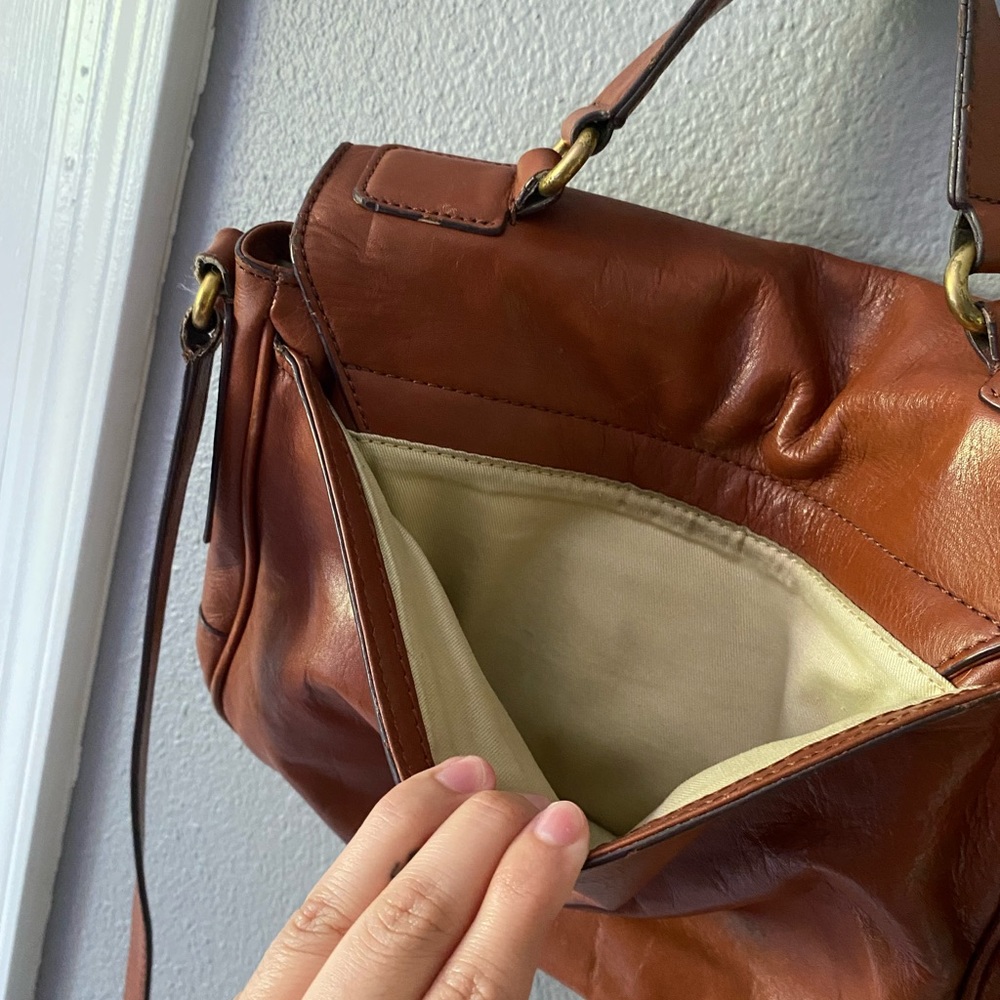 Fossil Medium cognac Messenger Bag with Adjustable Strap - Picture 10 of 16